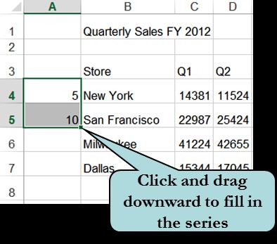 LESSON 3 EDITING A WORKSHEET Using AutoFill to Create a Series You can use AutoFill to create a series or a sequence of values.