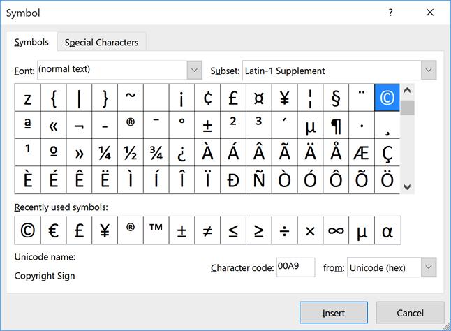 LESSON 2 WORKING WITH DATA 2.10 Inserting Symbols In this lesson, you will learn how to insert special characters into an Excel worksheet.