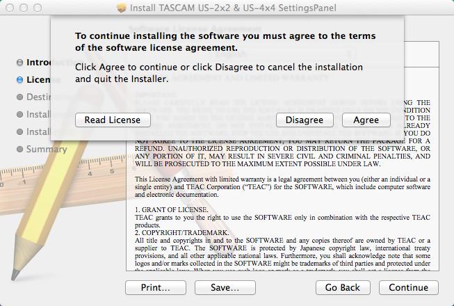 3 Installation 5. Click the Read License button and check the contents of the Software License Agreement. If you agree to the contents of the license, click Agree. Then, click the Next button.