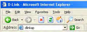 To access the configuration utility, open a web browser such as Internet Explorer and enter http://dlinkap or http://192.168.0.50 in the address field.
