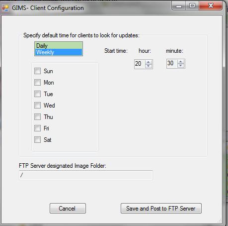 3.3.5 Client configuration When clicking on the icon, the Client Configuration dialog will display: The client configuration file will be downloaded by the client component software when the client