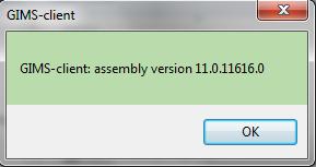 This dialog will not refresh for newer information, close this dialog and re-select this entry to display more information on this dialog. 4.3.7 About When this entry is selected, a GIMS-client.