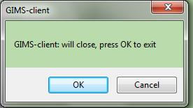 The GIMS-client program will be restarted when the system restarts or the user launches the program manually. 4.3.