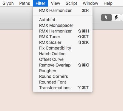 Font Remix Tools for Glyphs: Handbook page 3 of 9 1. Getting started 1.1. Installation Download the latest version from https://remix-tools.com/glyphsapp/ Warning: Do not rename RMX.