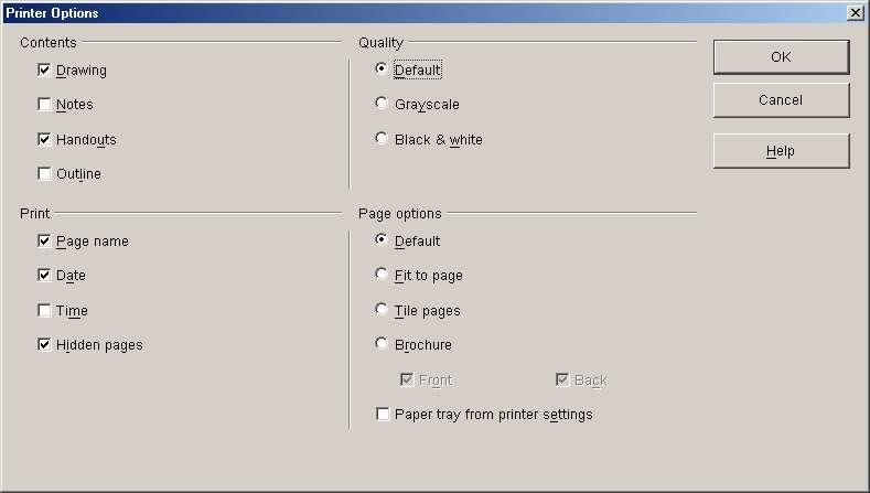 Printing a presentation Printing a presentation OpenOffice.