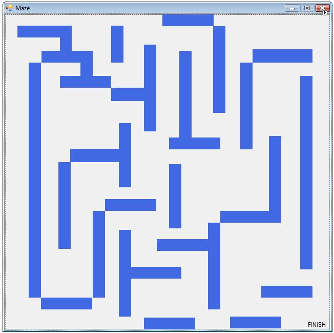 Maze In this lab, you build a maze game, where the user has to move the mouse pointer from the start to the finish without touching any of the walls.
