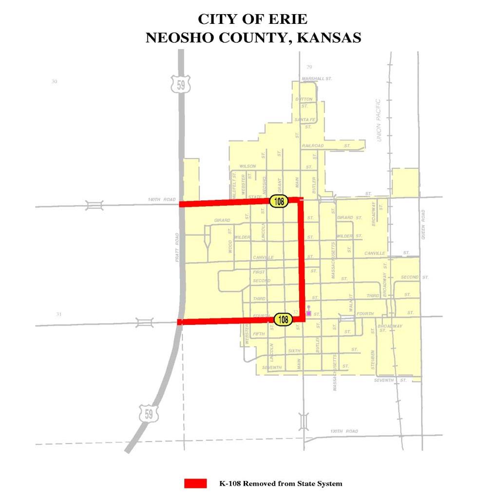 K 108 NEOSHO NONE REMOVE RTE 7/1/2004 N/A NONE ROUTE REMOVED ROM STATE HIGHWAY