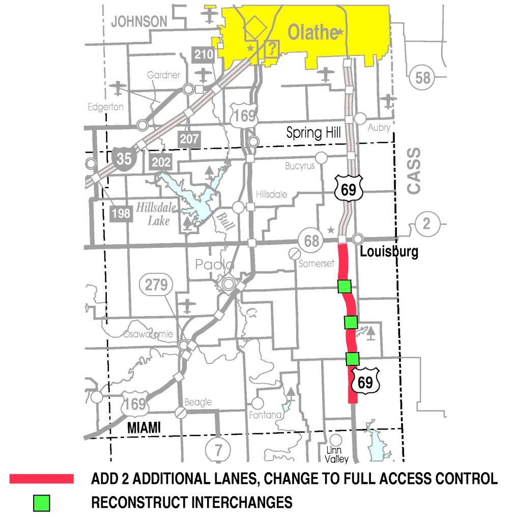 US 69 MIAMI K 5747-01 GR,SU,& BR. 11/6/2004 502062124 ADDITIONAL LANES ADDED TO US-69 SOUTH O LOUISBURG, BEGINNING 4.