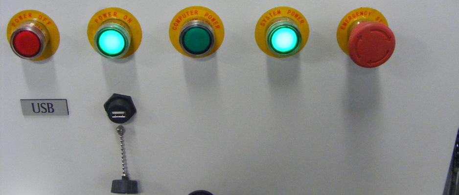 The Power on and System power light will light up indicating that power has been applied to the controller system and the motors.