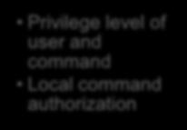 User gets command authorization set based on