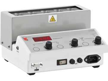 The RS9000 is the exception in that it carries out controlled heating and shaking, as opposed to stirring.