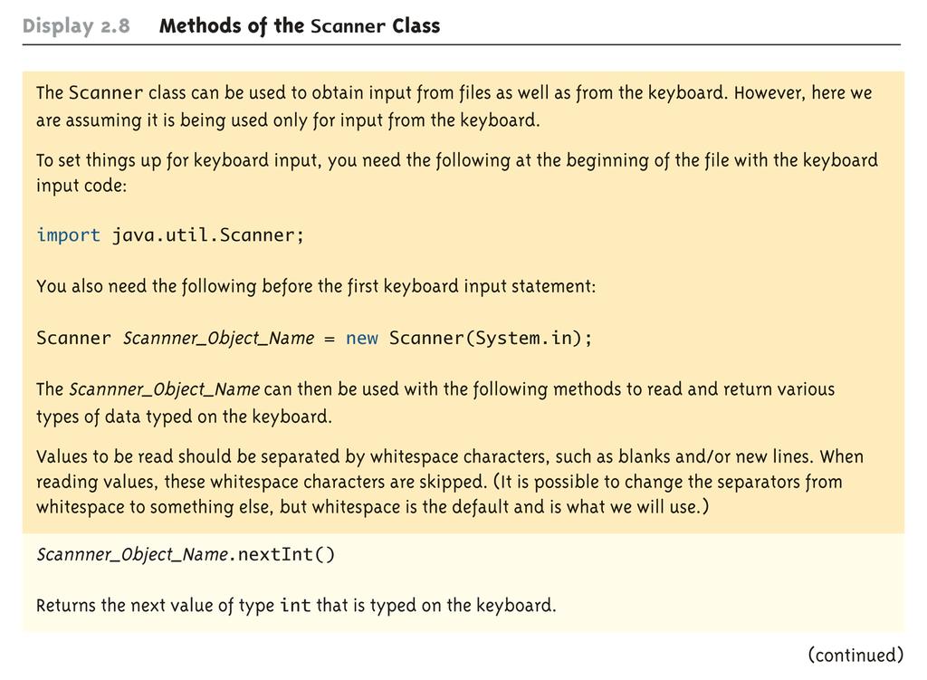Methods in the Class Scanner (Part 1 of 3) 2-52