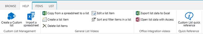 Custom List Custom List Management Create a Custom list Video Import a spreadsheet Video General List Videos Copy from a spreadsheet to a list Video Create a list item Video Delete list items Video