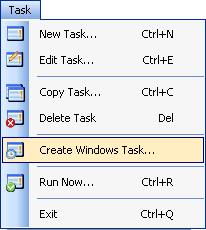 5.7. Creating Windows Task in Windows Task Scheduler Use this tool to create a Windows Task in Windows Task Scheduler interface to automatically run the export tasks at scheduled intervals.