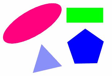Cube, sphere, cylinder cone, rectangular prism, pyramid, etc.