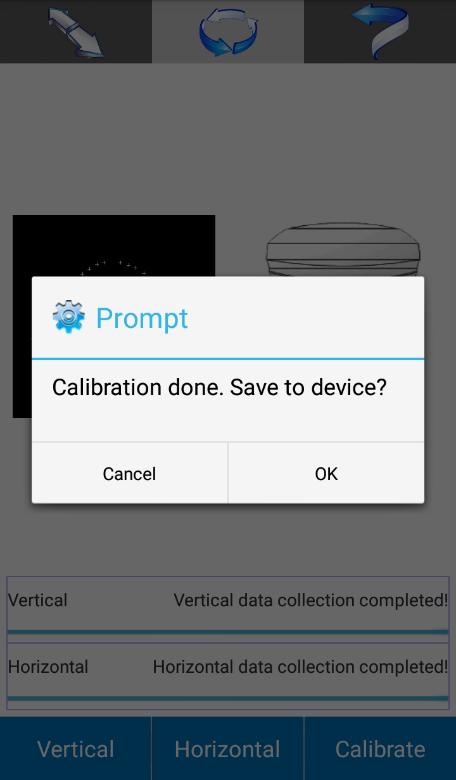 3 Calibrate parameter: After the vertical and horizontal data recording is complete, click
