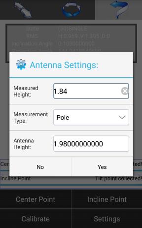 4 After the sensor calibration, you can click Settings to view the magnetic declination.