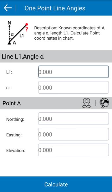 8.9 One Point Line Angles Click Tools - COGO Calculation - One Point Line Angles as shown in Figure 8.9-1.