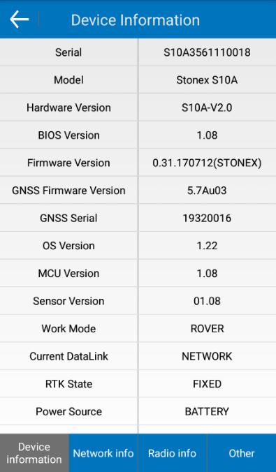 3.16 Informations Contains the detailed parameters and status of device, antenna, network, radio and