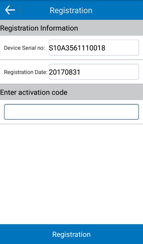 3.17 Register You can view the device serial number and registration date in this interface.