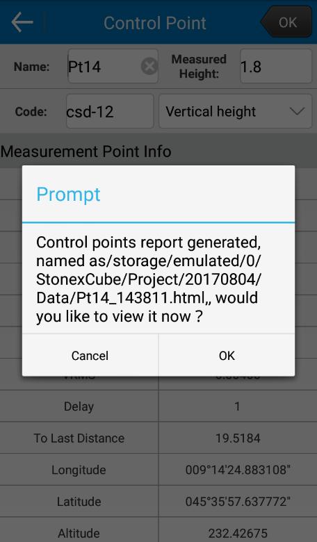 point report has been generated when you click OK.