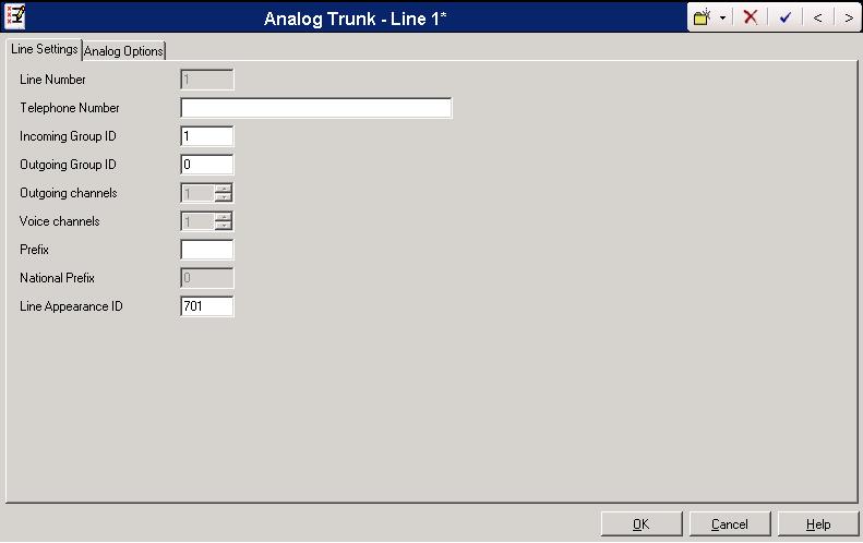 10. In the Manager window, go to the Configuration Tree and double-click Line to open the list of lines (trunks) available on the IP Office.
