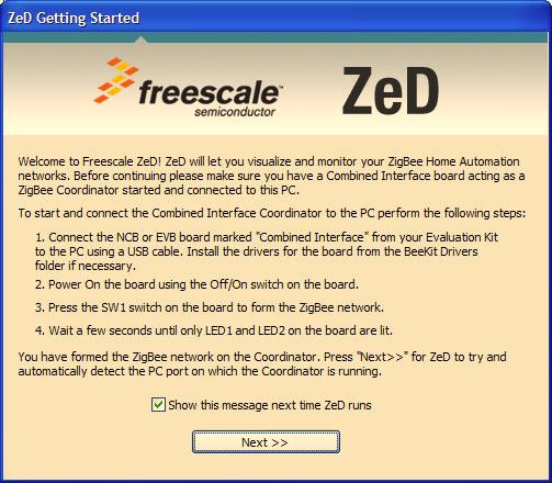 Running ZeD Before joining the other nodes to the network, run the ZeD Graphical User Interface by performing the following tasks. 1.