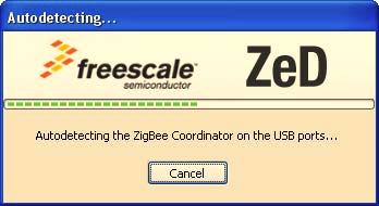 3. After pressing the Next>> button, ZeD tries to automatically detect the COM port that corresponds to the ESP board serving as the ZigBee Coordinator.