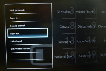 Select Reorder and Press OK button on the remote control to reorder