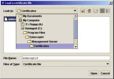 Click on EDIT Click on Load Certificate and browse to the certificate