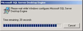 Please wait while Windows configures Microsoft SQL Server Desktop