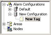 5. When you have finished configuring the tag properties, click the Apply button. The new tag appears under the Alarm Configurations tree control, as shown in the figure below.