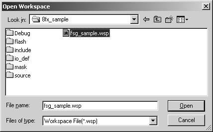 From the [File] menu, click [Open Workspace].
