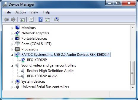 (13) InstallShield Wizard will complete. Click "Finish". (11) Open Device Manager Window and check "RATOC Systems, Inc.