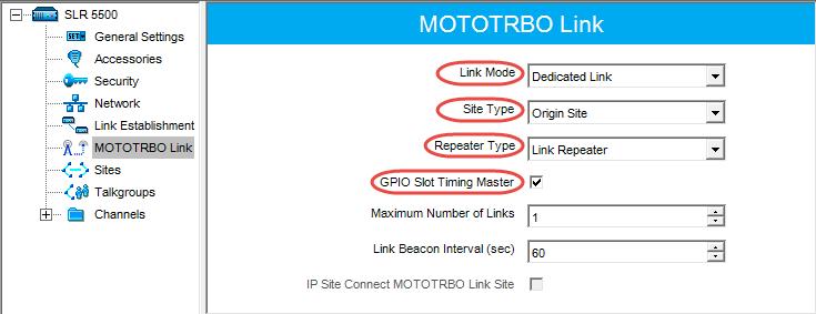 Master UDP Port Enter the UDP port number of the master repeater. UDP Port Enter the UDP port number of this repeater. In the left pane, select MOTOTRBO Link.