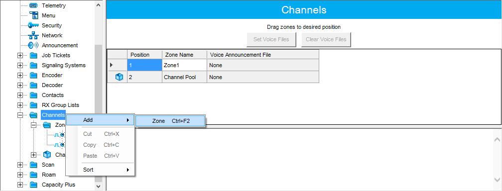Configuring MOTOTRBO Equipment 4.4.5 Channels In the left pane, select Channels.