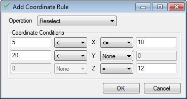 Remove; - Exclude; - Reselect.