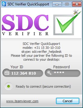 Send your ID to us: Skype: sdcverifier_helpdesk; Phone: +31 15