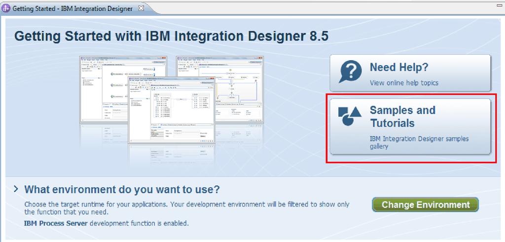 Chapter 4. Import You can either import a complete ready-made version of the sample, or you can build the sample yourself. To import the sample: 1. Open IBM Integration Designer. 2.