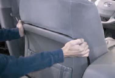 Push down on seat back to remove. (Fig.