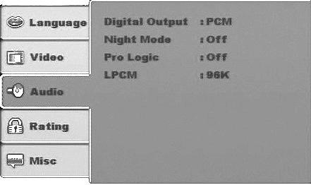 Rosen Electronics DVD Setup And Configuration The following section explains how to customize various features of the Internal DVD Player, including languages, display, and
