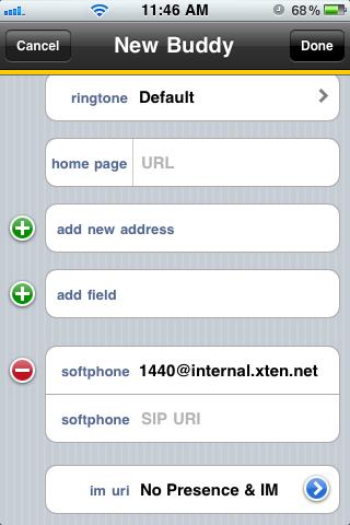 Bria iphone Edition User Guide Adding a new contact as a buddy Tap.