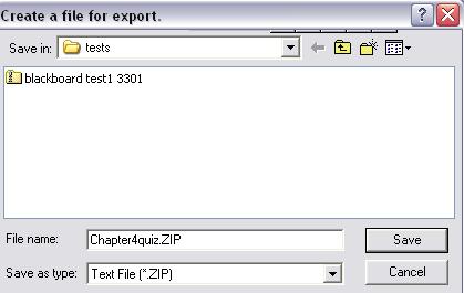 19. The file is named as a ZIP file. It is defaulted to save in the Tests folder.