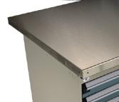 Components Work Surfaces Work Surfaces Painted Steel Top Laminated Hardwood Top Plastic Laminated Top Top for industrial, maintenance, repair or assembly applications; Thickness : 1 3 ; 2 steel