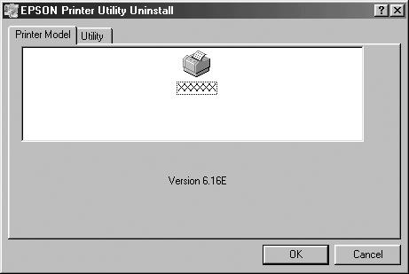 5. Click the Printer Model tab, select the icon of the printer you want to uninstall, then click OK. 6. If you uninstall Monitored Printers, click Yes in the displayed dialog box.