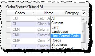Step 5. Change feature codes a. For point 728, change rd end to RB END. For this change, click the button to open the Feature Code Editor dialog.