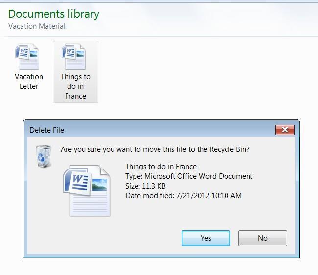 5. Click on Delete. You will be asked to verify that you want to delete the file. Figure 27 Verify Delete 6.