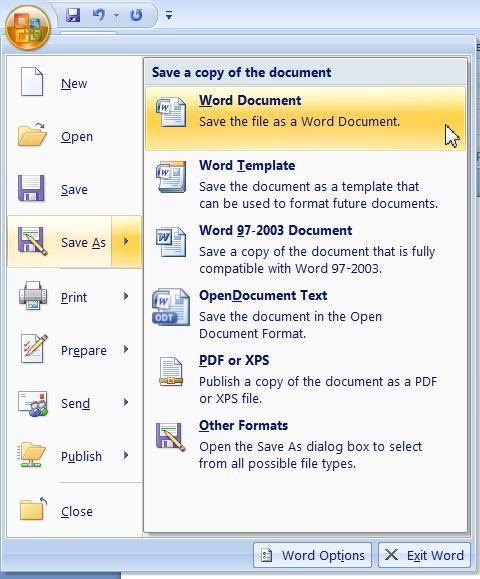 Saving a Document After you have created a document it is a good idea to save it so your work is not lost. To save a document you are working on: 1.