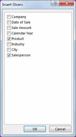 Using Pivot Tables 4. To insert Slicers to analyze sales by salesperson and product in addition to industry: A. Select any cell in the pivot table. B.
