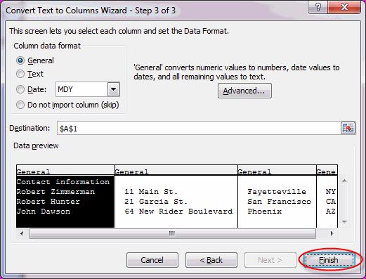 In the Convert Text to Columns Wizard - Step 1 of 3 dialog box, select Delimited and click Next. I.